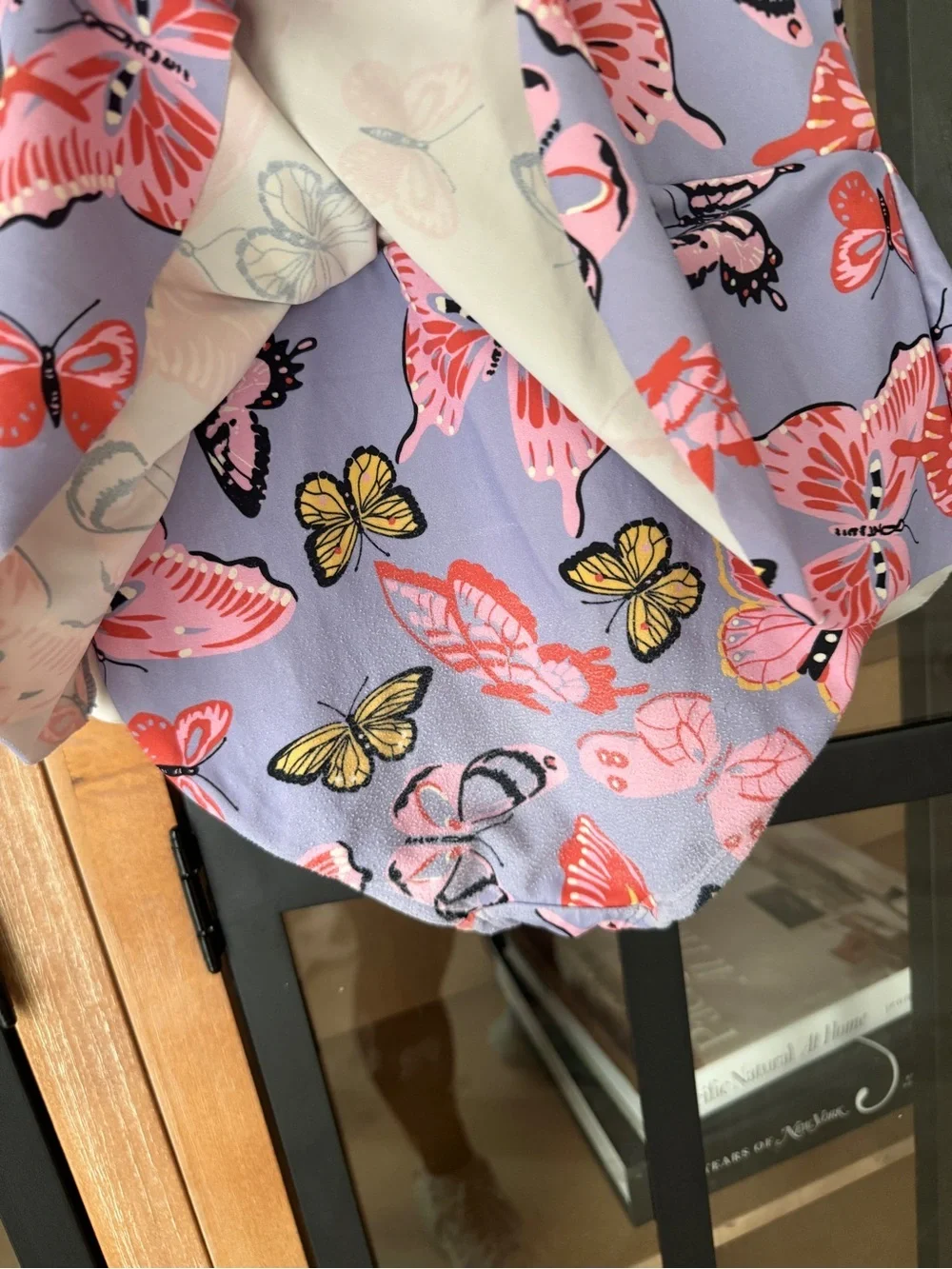 Hanna Andersson smocked one piece butterfly swimsuit print ruffle skirt lavender